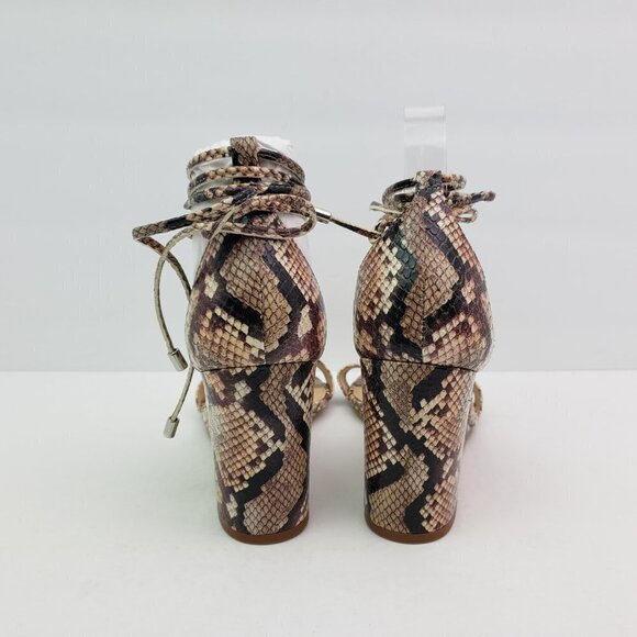 Vince Camuto Stassia Womens Size 8.5 Snake Skin Leather Strappy Wedge Sandals - Picture 7 of 9